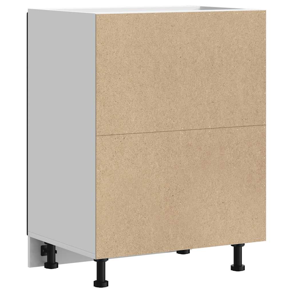 Kitchen Base Cabinet "Porto" Black Engineered Wood