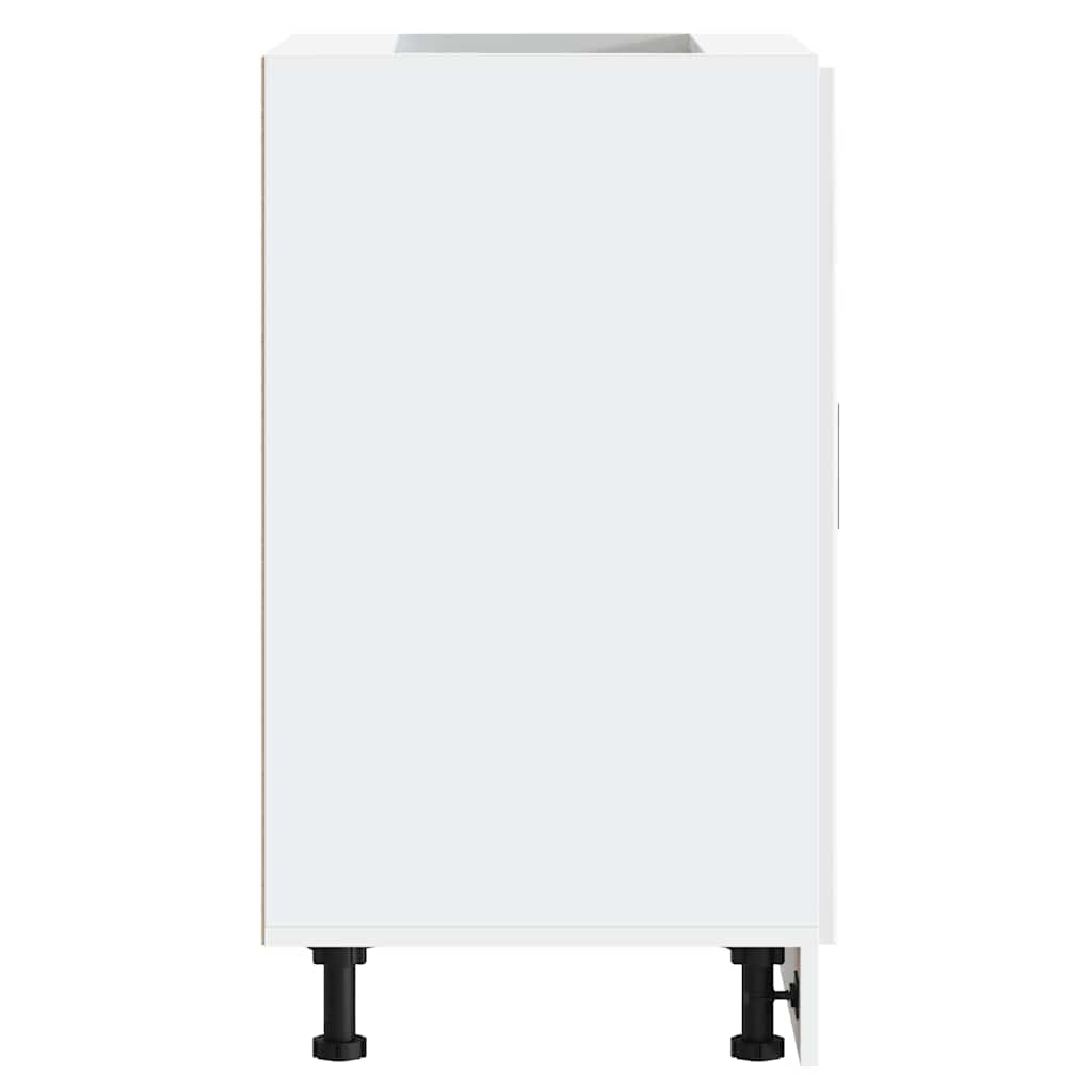 Kitchen Base Cabinet "Porto" High Gloss White Engineered Wood