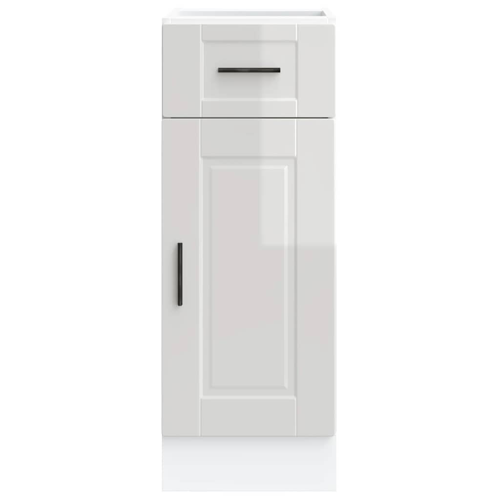 Kitchen Base Cabinet "Porto" High Gloss White Engineered Wood