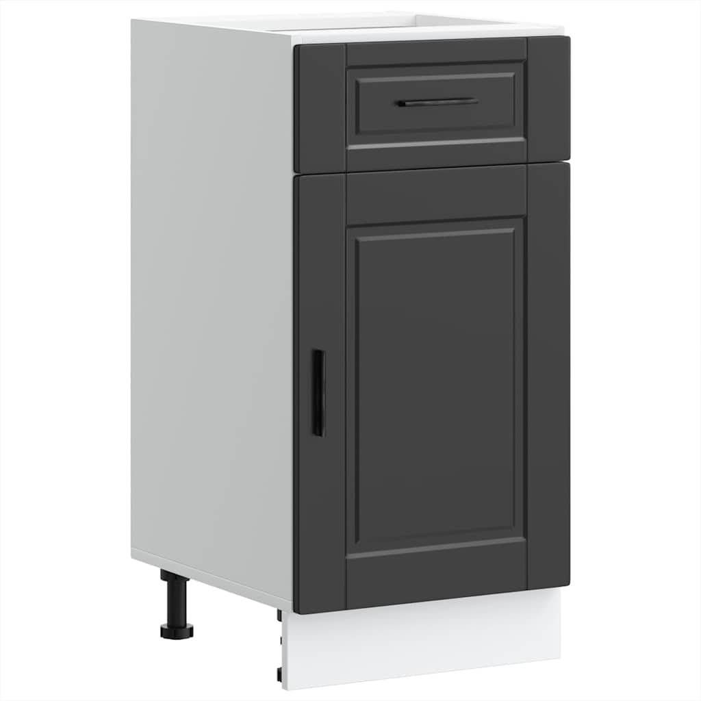 Kitchen Base Cabinet "Porto" Black Engineered Wood