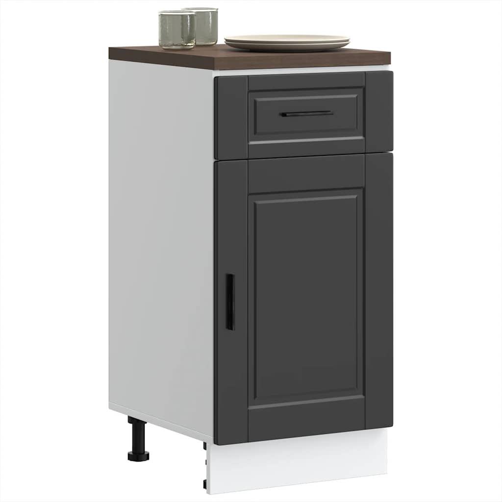 Kitchen Base Cabinet "Porto" Black Engineered Wood