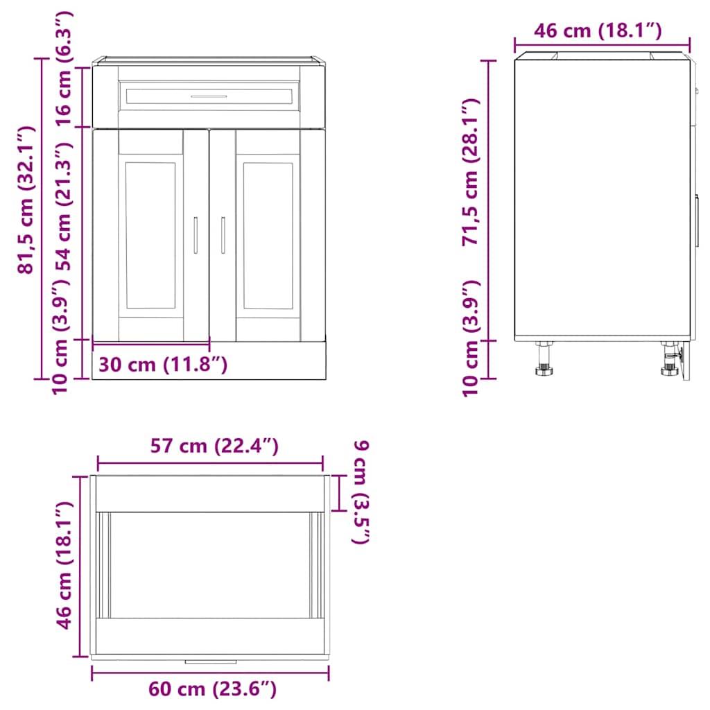 Kitchen Base Cabinet Porto White Engineered Wood