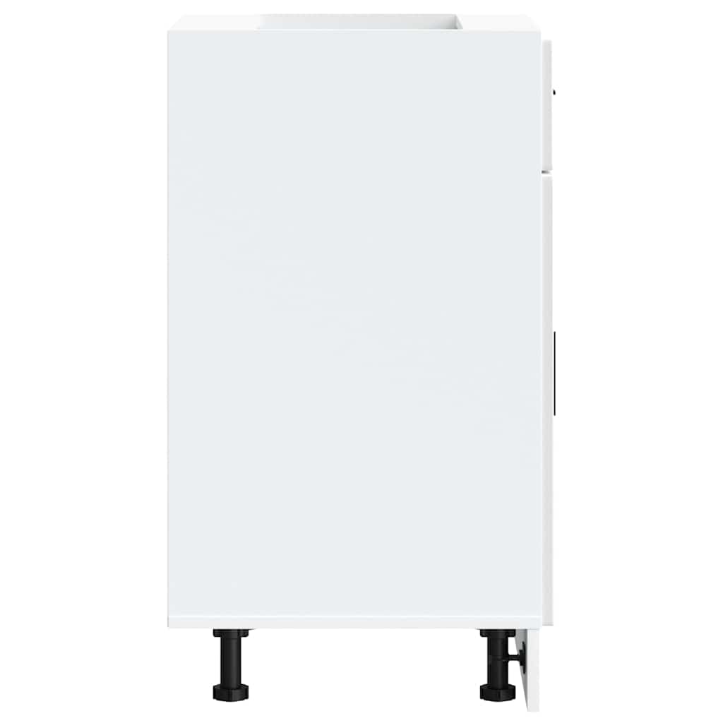 Kitchen Base Cabinet "Porto" High Gloss White Engineered Wood