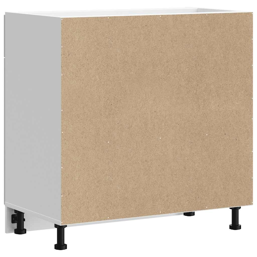 Kitchen Base Cabinet "Porto" High Gloss White Engineered Wood