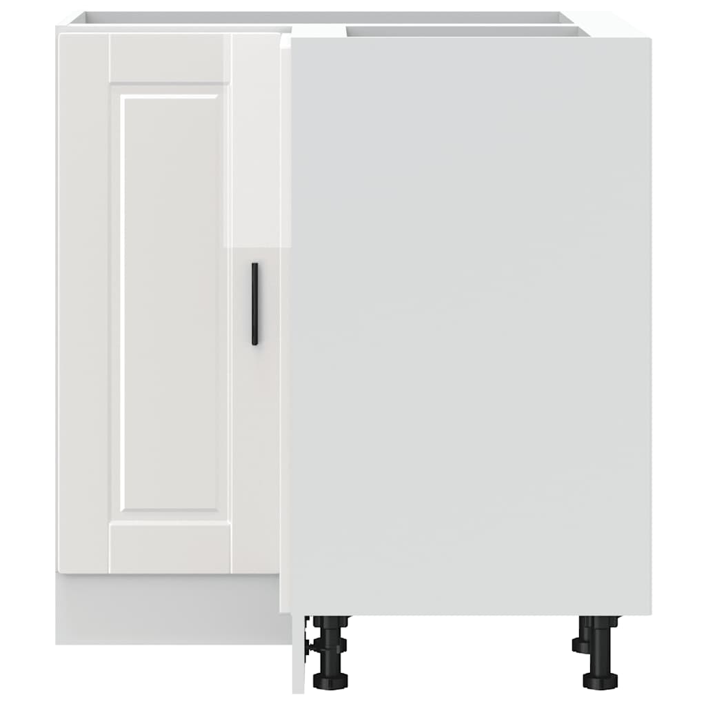 Kitchen Corner Base Cabinet "Porto" High Gloss White Engineered Wood