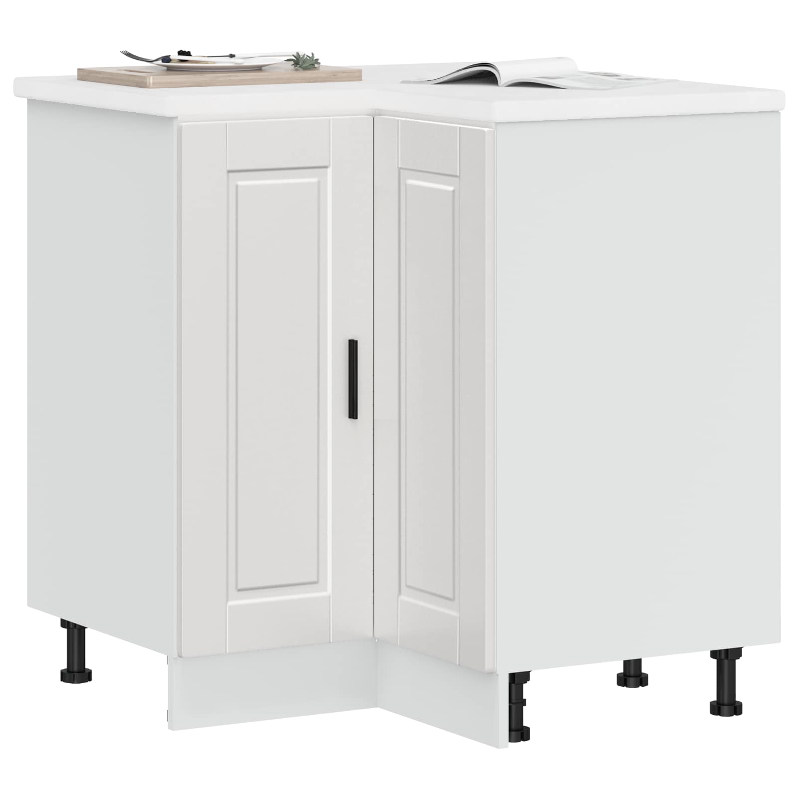 Kitchen Corner Base Cabinet "Porto" High Gloss White