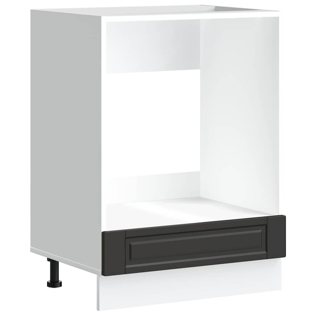 Oven Cabinet "Porto" Black Engineered Wood