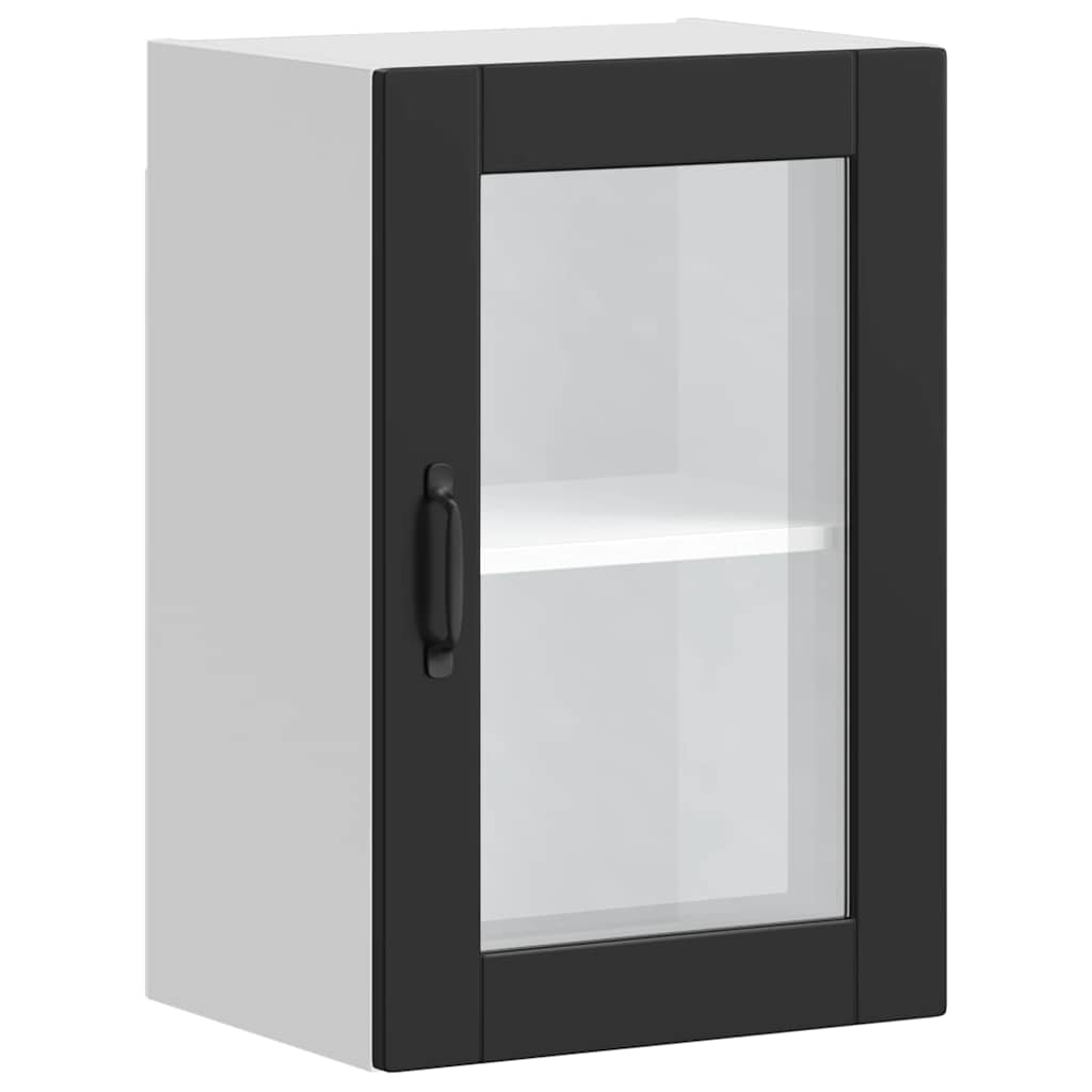 Kitchen Wall Cabinet with Glass Door "Porto" Black