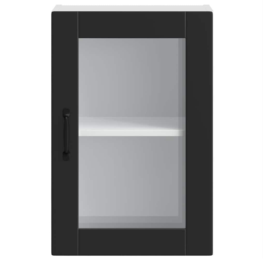 Kitchen Wall Cabinet with Glass Door "Porto" Black