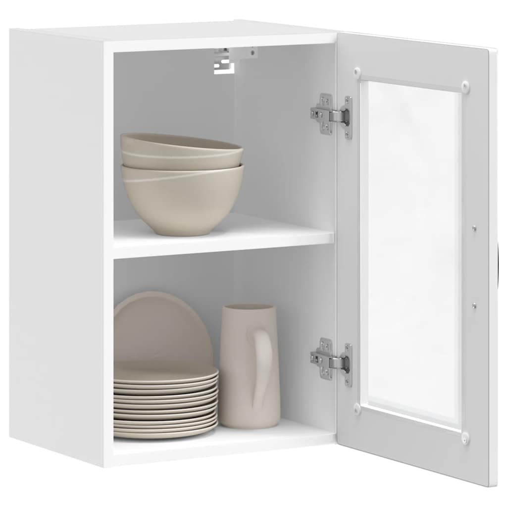 Kitchen Wall Cabinet with Glass Door "Porto" High Gloss White