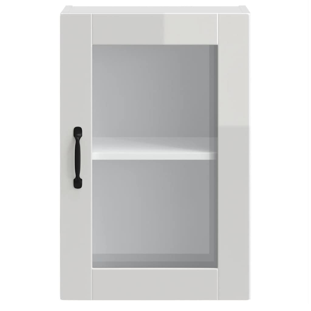 Kitchen Wall Cabinet with Glass Door "Porto" High Gloss White