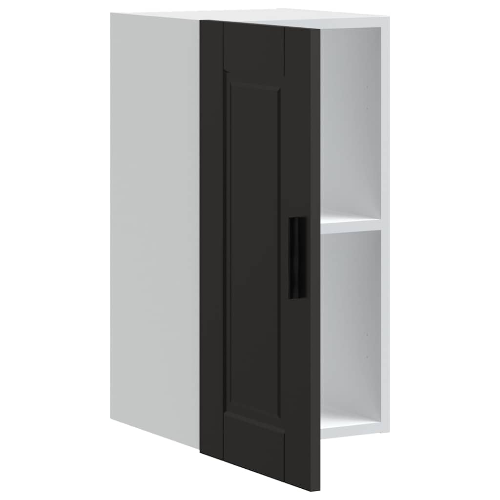 Kitchen Wall Cabinet "Porto" Black Engineered Wood