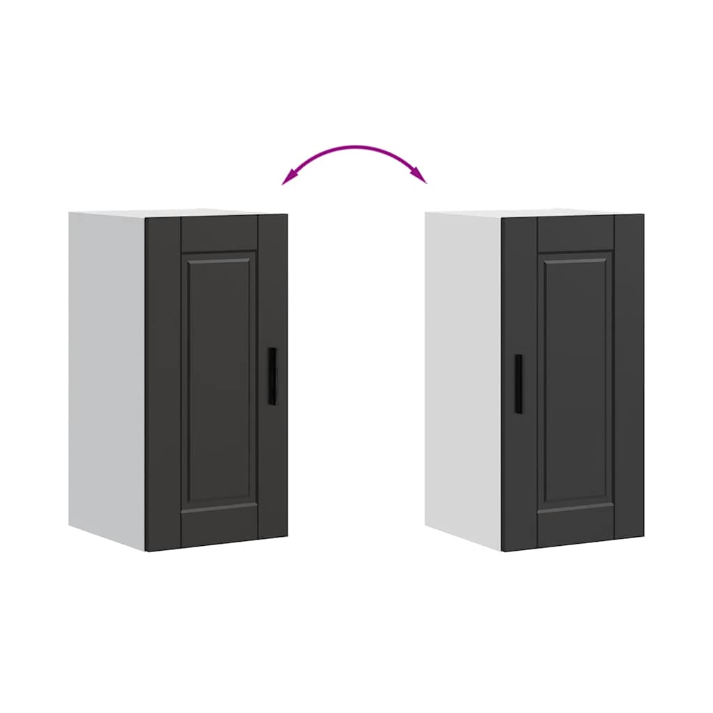 Kitchen Wall Cabinet "Porto" Black Engineered Wood
