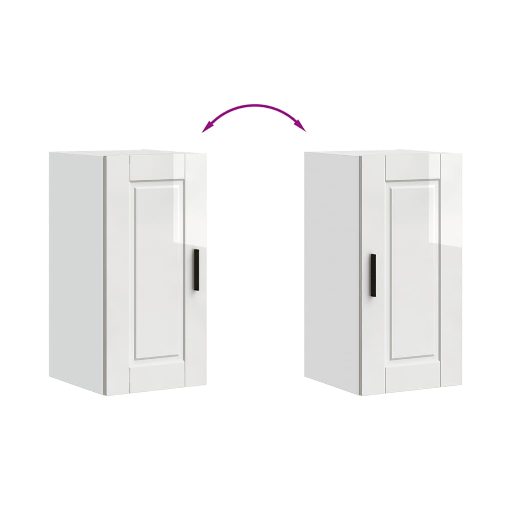 Kitchen Wall Cabinet "Porto" High Gloss White Engineered Wood