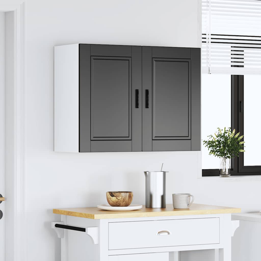 Kitchen Wall Cabinet "Porto" Black Engineered Wood