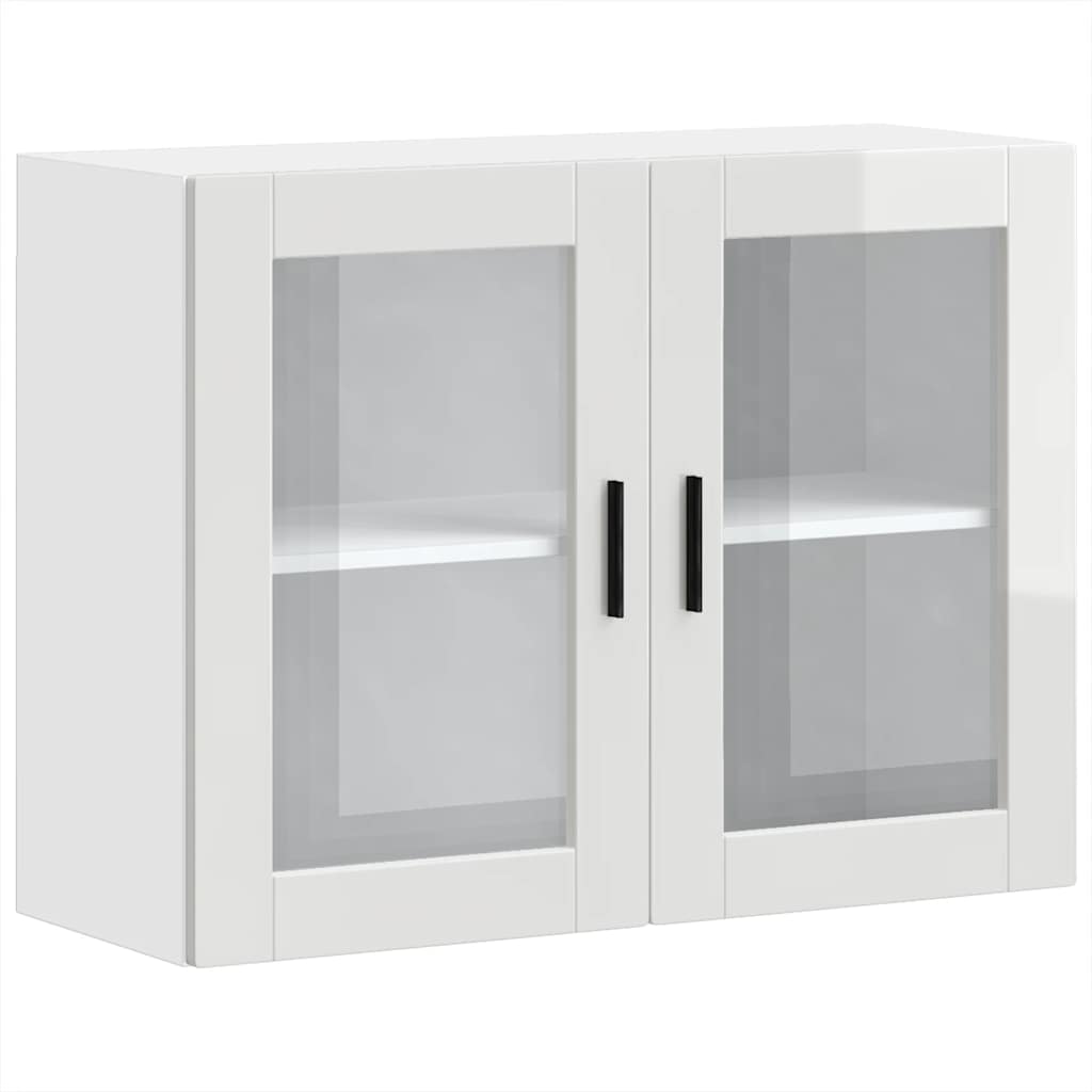 Kitchen Wall Cabinet with Glass Door "Porto" High Gloss White