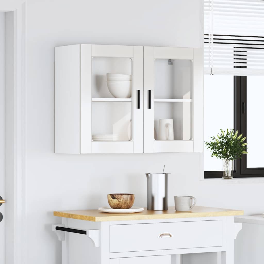 Kitchen Wall Cabinet with Glass Door "Porto" High Gloss White