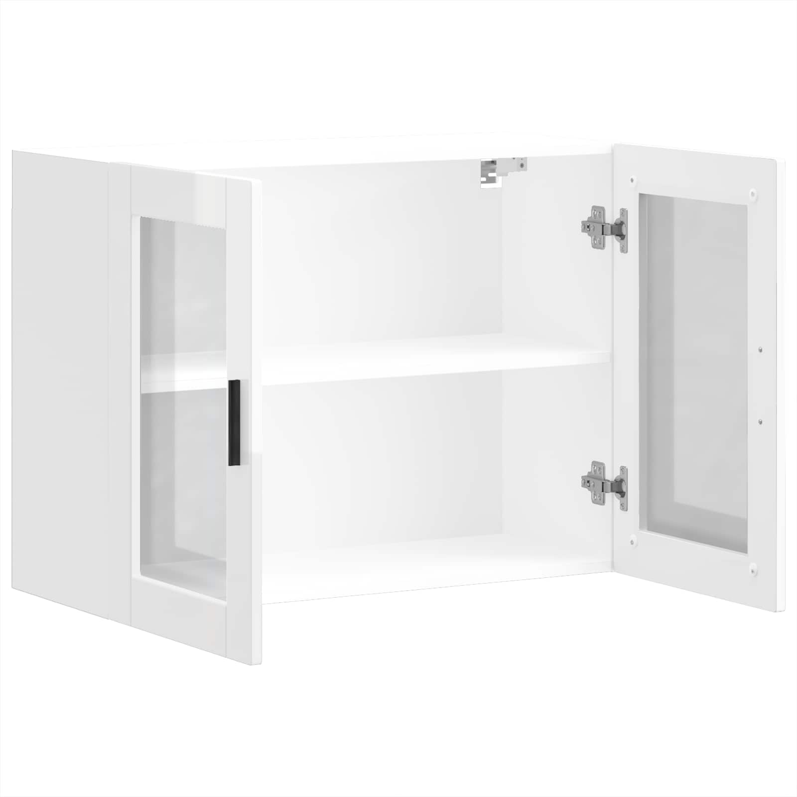 Kitchen Wall Cabinet with Glass Door "Porto" High Gloss White