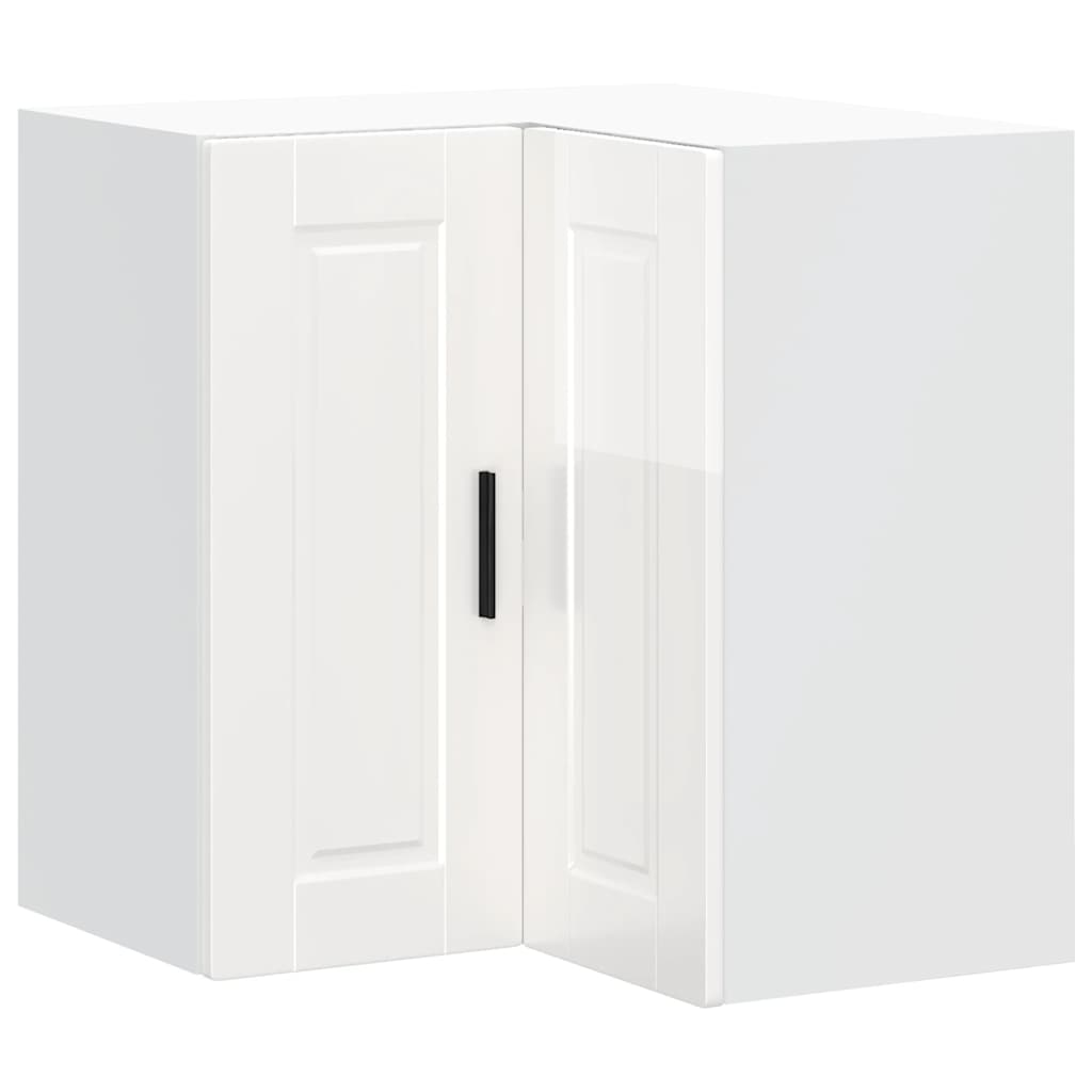 Kitchen Wall Corner Cabinet "Porto" High Gloss White Engineered Wood