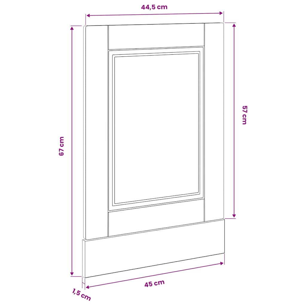 Dishwasher Panel Porto White 45x1.5x57 cm Engineered Wood