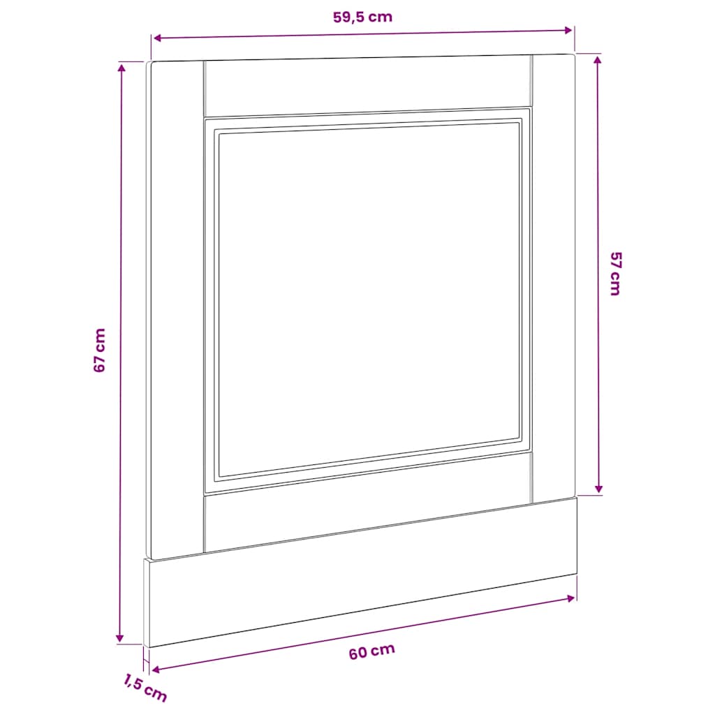 Dishwasher Panel Porto Black 60x1,5x57 cm Engineered Wood