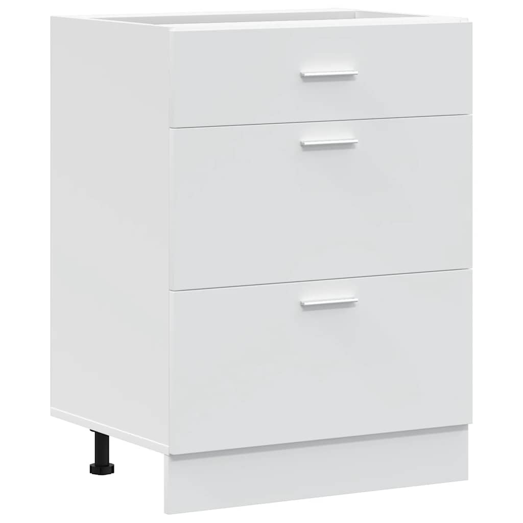 Kitchen Base Cabinet "Lyon" White Engineered Wood