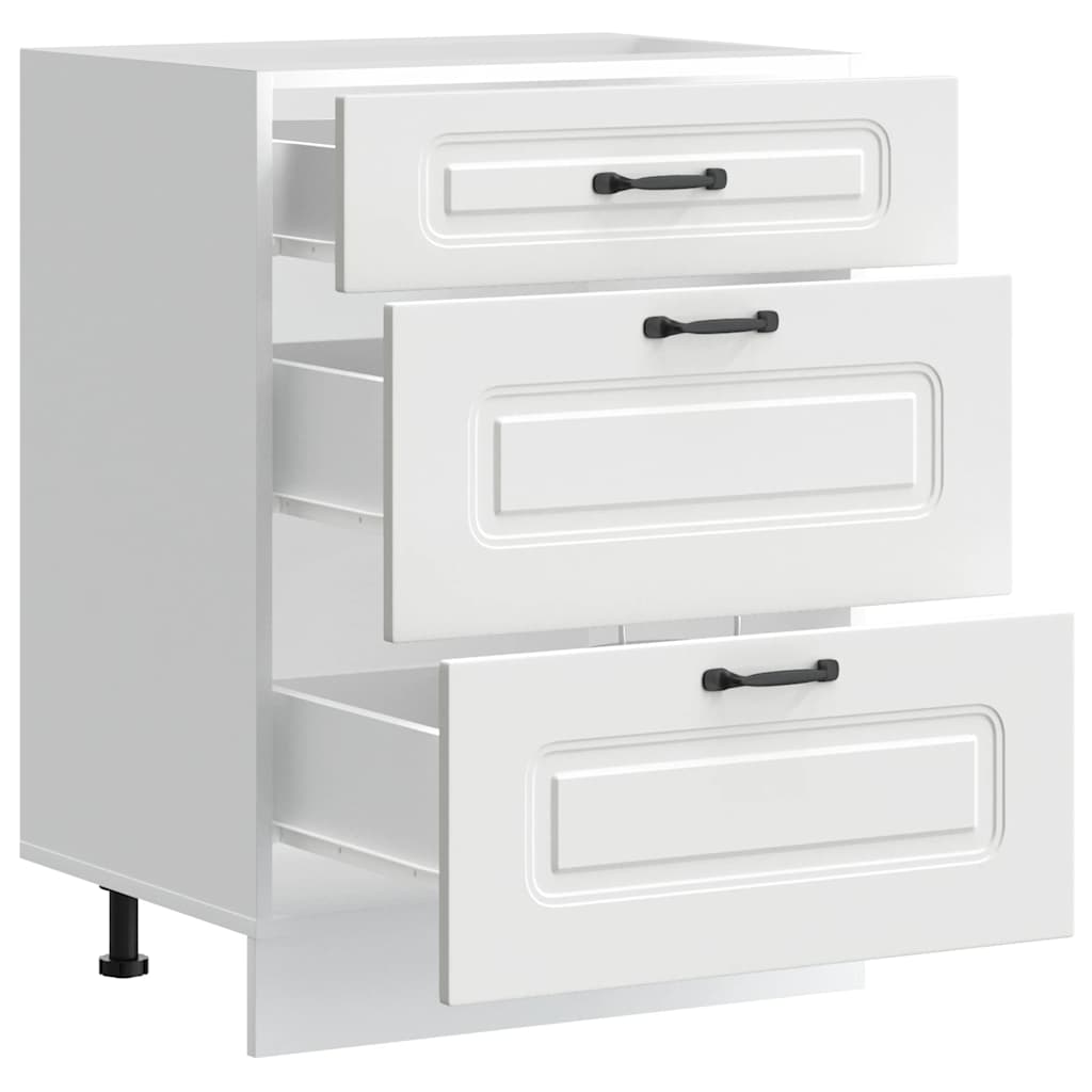 Kitchen Base Cabinet Kalmar White Engineered Wood