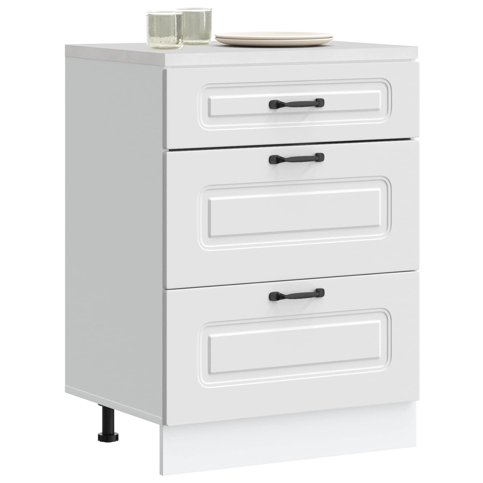 Kitchen Base Cabinet Kalmar White Engineered Wood