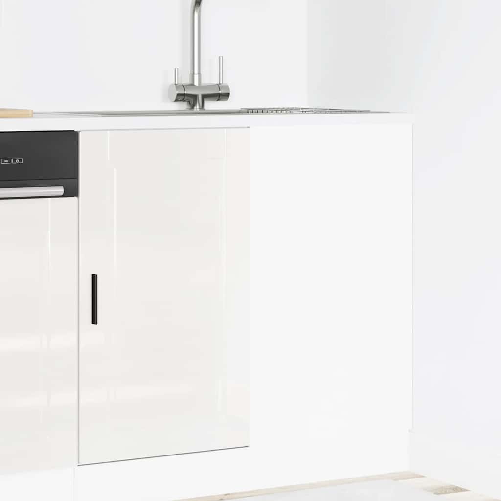 Kitchen Base Cabinet "Porto" High Gloss White Engineered Wood