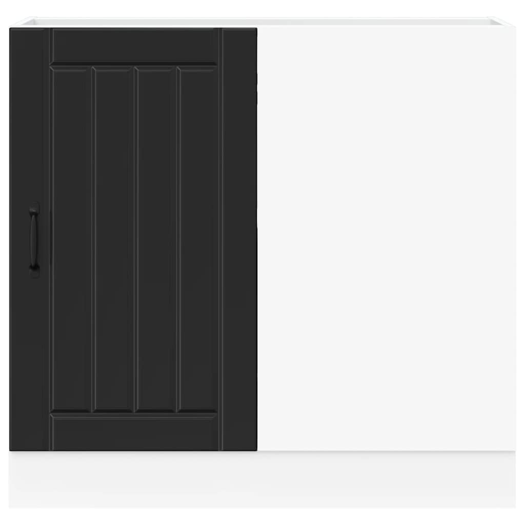 Kitchen Base Cabinet "Lucca" Black Engineered Wood
