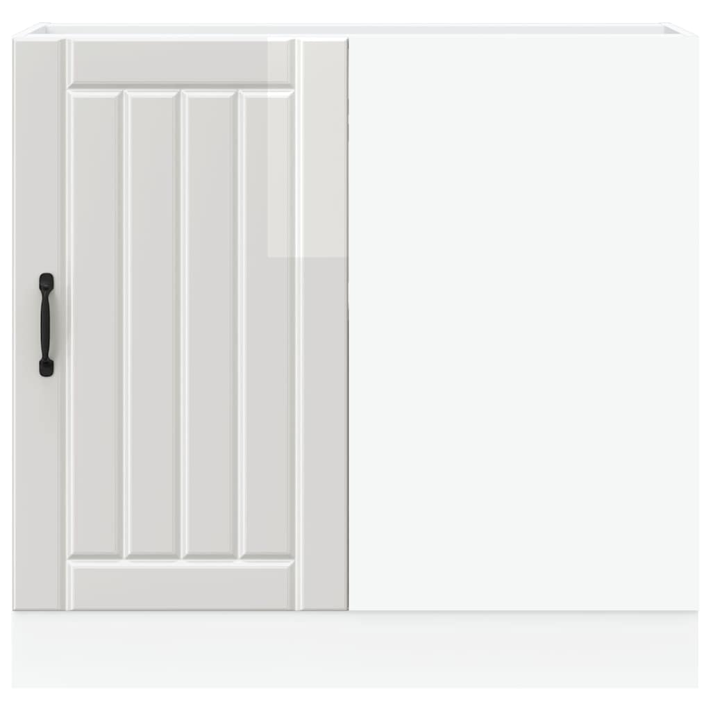 Kitchen Base Cabinet "Lucca" High Gloss White Engineered Wood