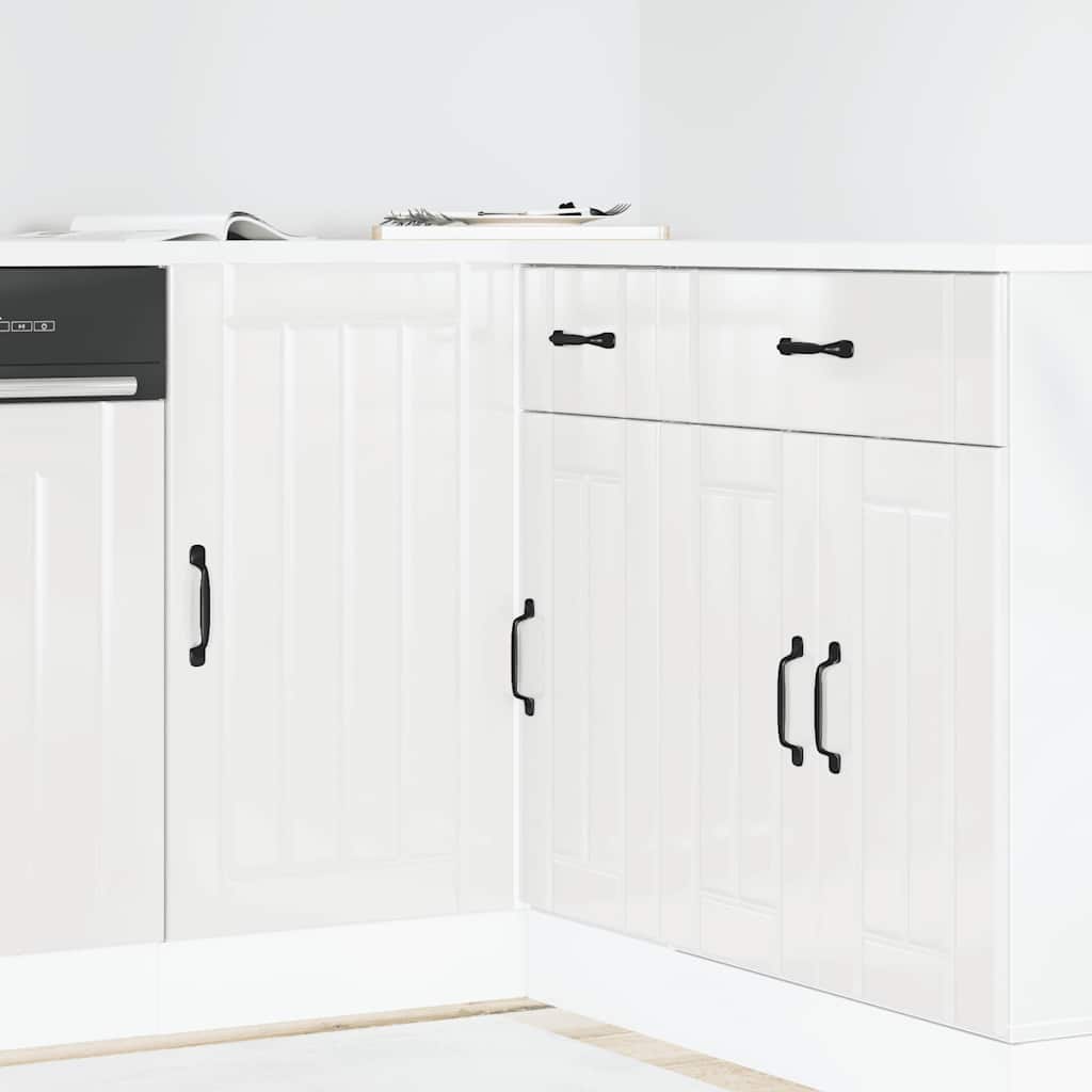 Kitchen Base Cabinet "Lucca" High Gloss White Engineered Wood