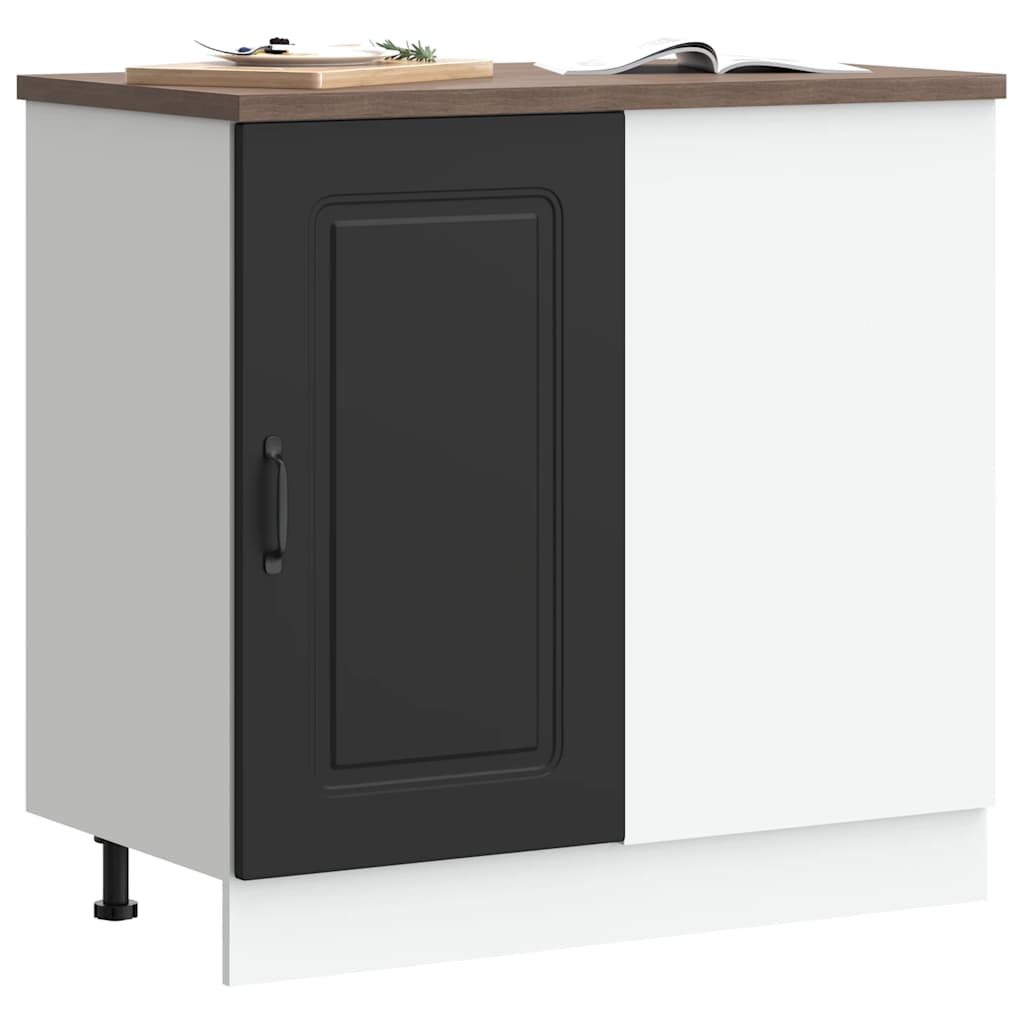 Kitchen Base Cabinet "Kalmar" Black Engineered Wood