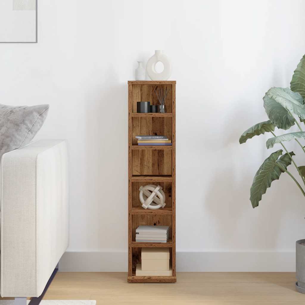 CD Cabinet Old Wood 21x20x88 cm Engineered Wood