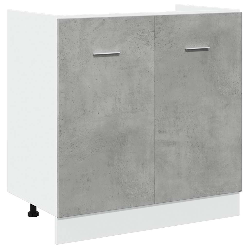 Sink Bottom Cabinet "Lyon" Concrete Grey 80x46x81.5 cm