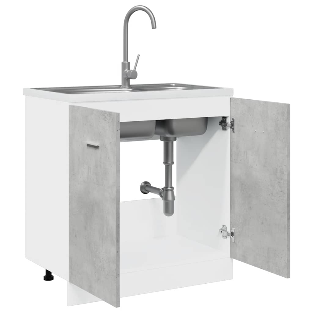 Sink Bottom Cabinet "Lyon" Concrete Grey 80x46x81.5 cm