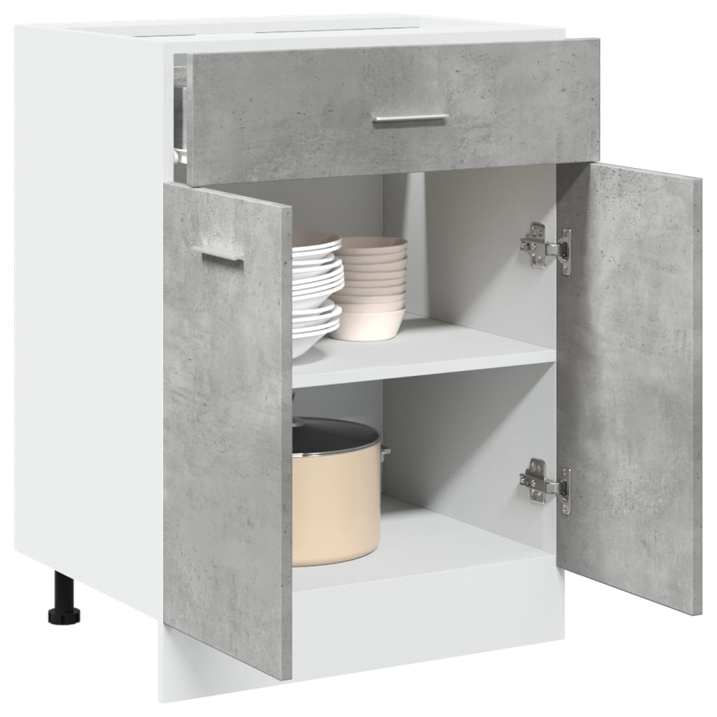 Drawer Bottom Cabinet "Lyon" Concrete Grey 60x46x81.5 cm