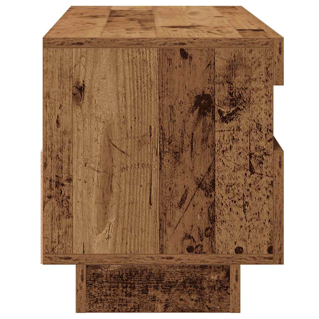 TV Cabinet with LED Lights Old Wood 100x35x40 cm Engineered Wood