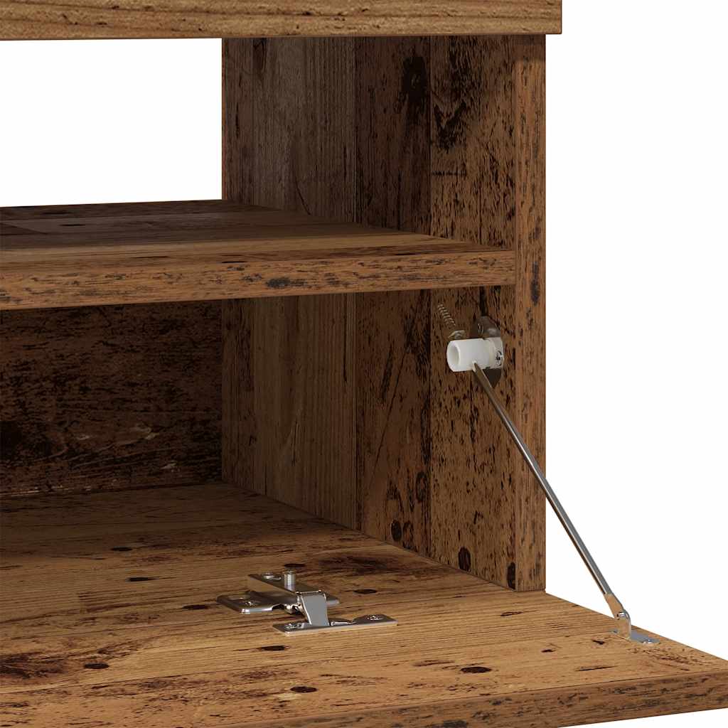 TV Cabinet with LED Lights Old Wood 100x35x40 cm Engineered Wood