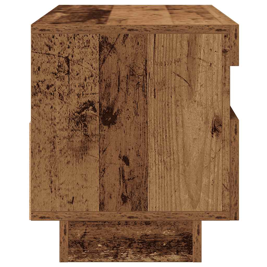 TV Cabinet with LED Lights Old Wood 80x35x40 cm Engineered Wood