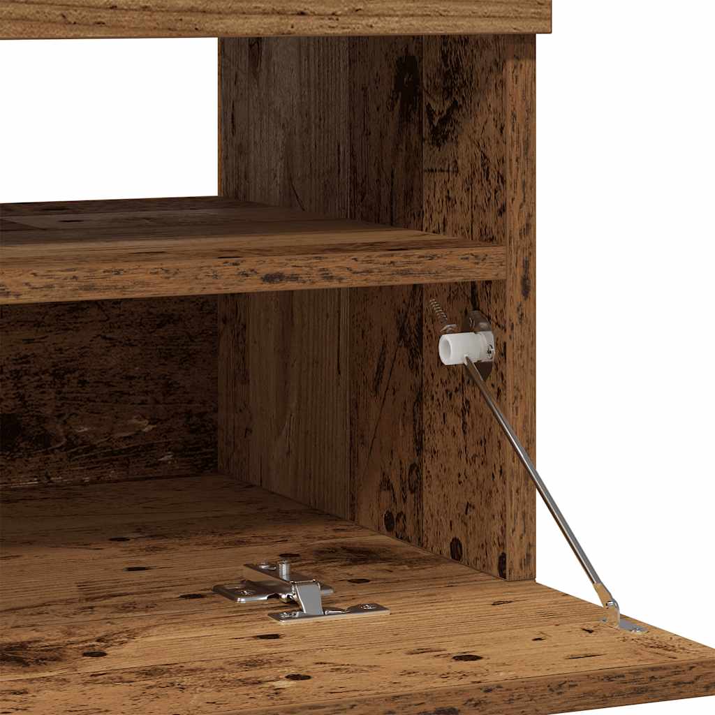 TV Cabinet with LED Lights Old Wood 80x35x40 cm Engineered Wood