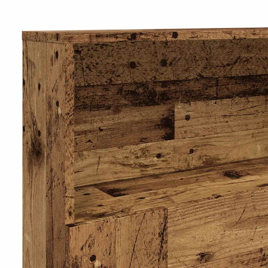 Headboard Cabinet Old Wood 200x19x103,5 cm Engineered Wood