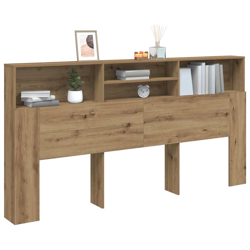 Headboard Cabinet Artisian Oak 200x19x103,5 cm Engineered Wood