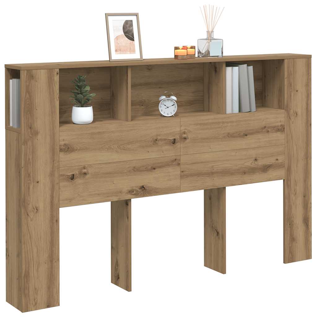 Headboard Cabinet Artisan Oak 160x18.5x103.5 cm Engineered Wood