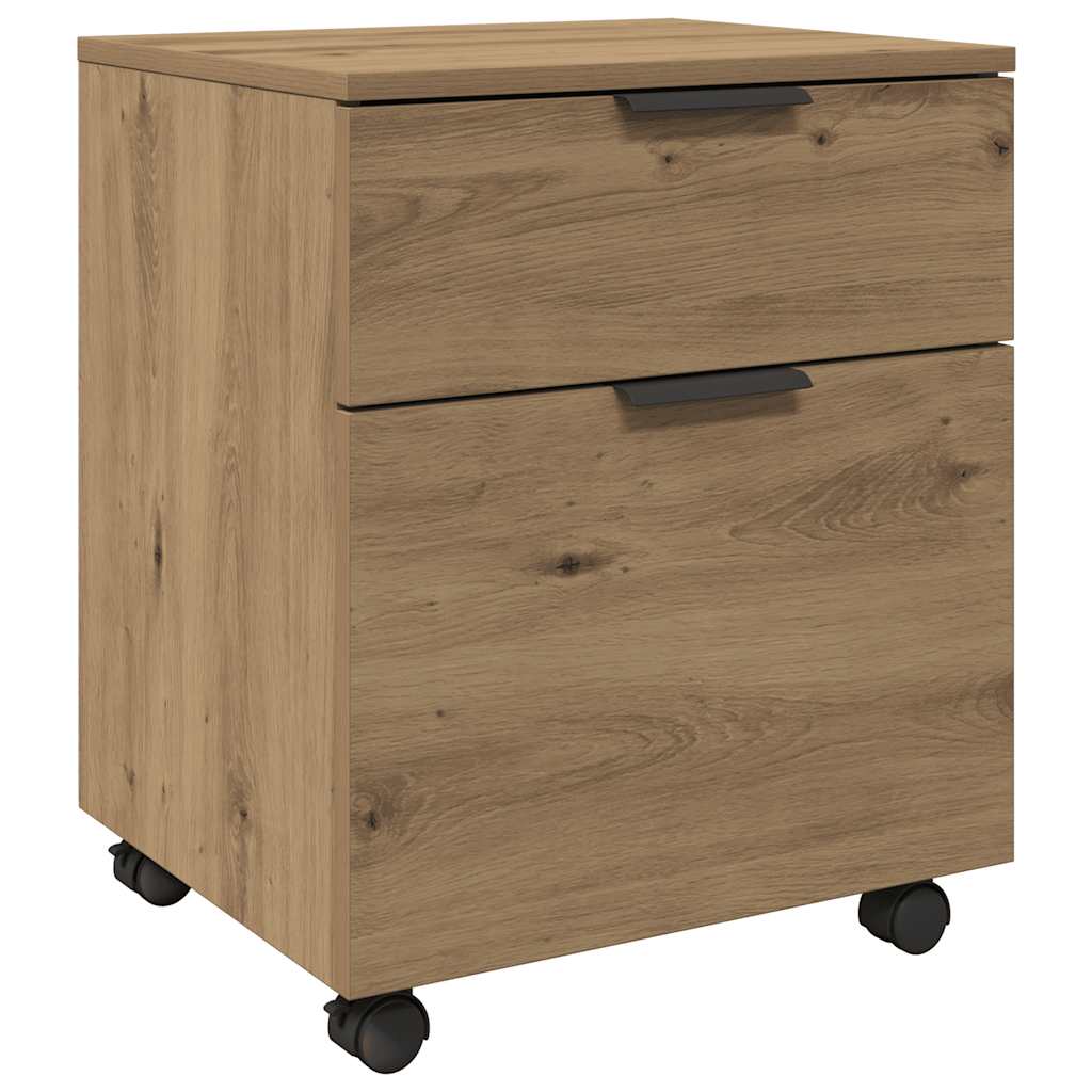 Mobile File Cabinet with Wheels Artisan Oak 45x38x54 cm
