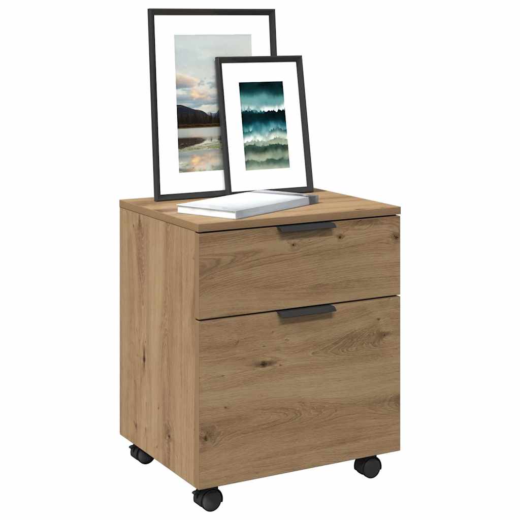 Mobile File Cabinet with Wheels Artisan Oak 45x38x54 cm
