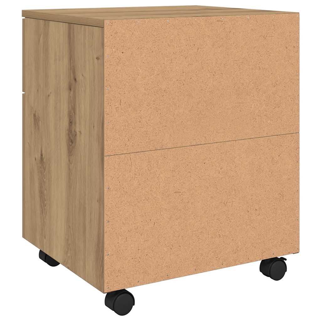 Mobile File Cabinet with Wheels Artisan Oak 45x38x54 cm