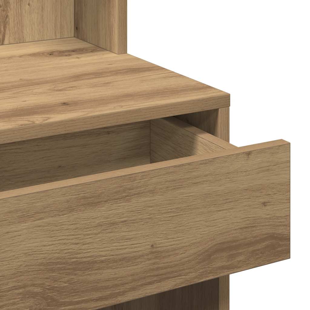 Dressing Table with LED Artisan Oak 60x40x140 cm