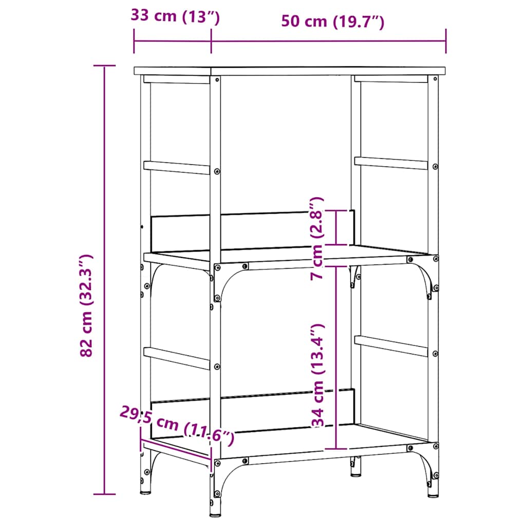 Book Cabinet Artisan Oak 50x33x82 cm Engineered Wood