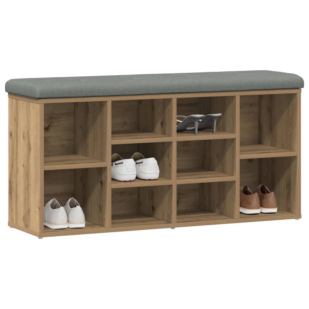 Shoe Bench Artisan Oak 102x32x50 cm Engineered Wood